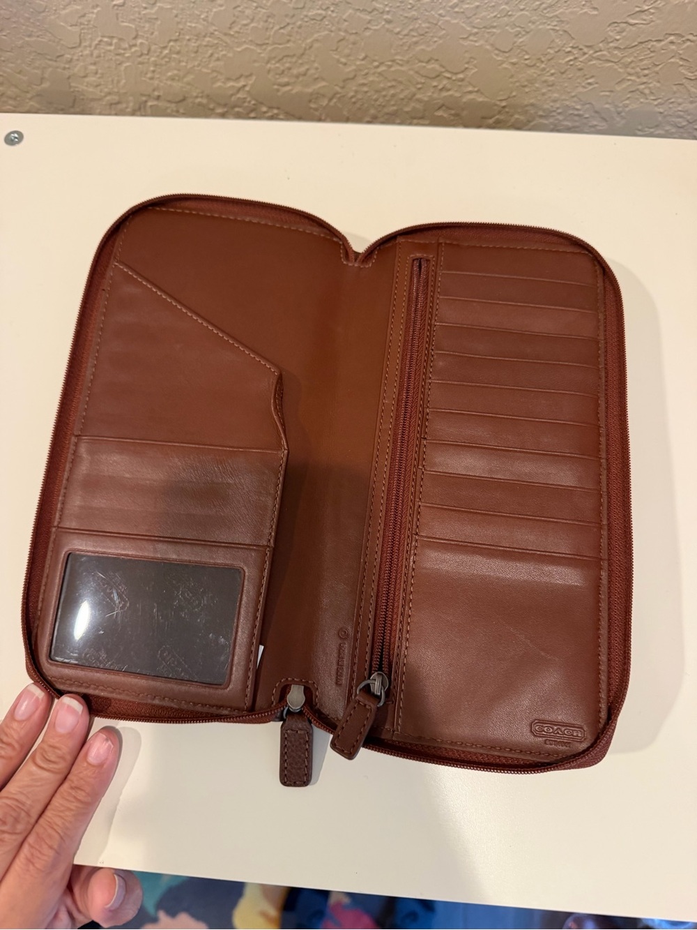 Coach Brown Leather Zip Wallet - Picture 3 of 3